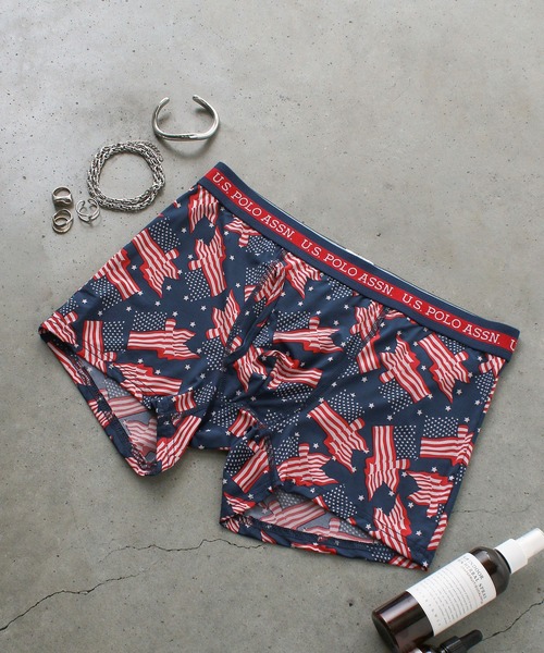 U.S. POLO ASSN.(ユーエスポロアッスン)の「U.S. POLO ASSN. 星条旗アンダー(ボクサーパンツ・メンズ・ネイビー/グレー・M/LL/L)」の2枚目の写真