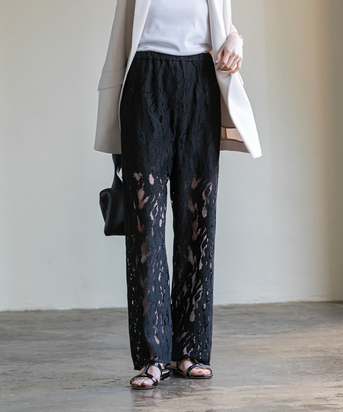 Noble（ノーブル）の「クラウディレースストレートパンツ（その他パンツ・レディース・ホワイト/ブラック・FREE）」の22枚目の写真