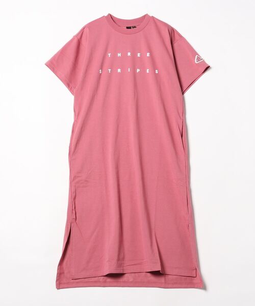 adidas（アディダス）の「アディダス adidas ワーディング ルーズフィット シングルジャージー Tシャツワンピース（ワンピース・レディース・ピンク/ベビーピンク/チャコールグレー・L/M/XL/S）」の2枚目の写真