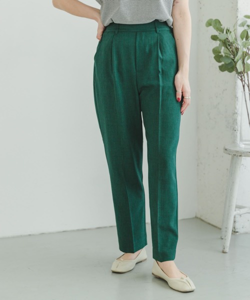 ITEMS URBANRESEARCH（アイテムズ アーバンリサーチ）の「リネンライクテーパードパンツ（スラックス・レディース・グリーン/ベージュ/ダークブラウン・FREE）」の16枚目の写真