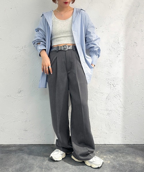 apres jour mignon(アプレジュールミニョン)の「カラーストライプシャツ【ZOZOTOWN限定アイテム】(シャツ/ブラウス・レディース・ネイビー/イエロー/ブルー・X-LARGE/フリー)」の5枚目の写真