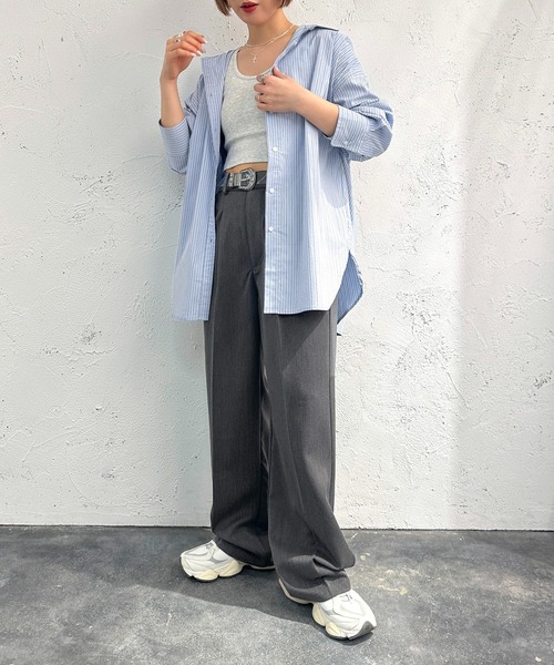 apres jour mignon(アプレジュールミニョン)の「カラーストライプシャツ【ZOZOTOWN限定アイテム】(シャツ/ブラウス・レディース・ネイビー/イエロー/ブルー・X-LARGE/フリー)」の6枚目の写真