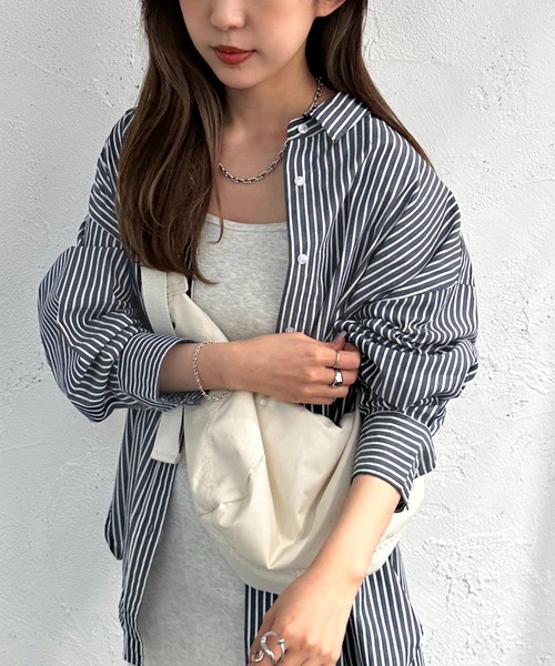 apres jour mignon(アプレジュールミニョン)の「カラーストライプシャツ【ZOZOTOWN限定アイテム】(シャツ/ブラウス・レディース・ネイビー/イエロー/ブルー・X-LARGE/フリー)」の8枚目の写真