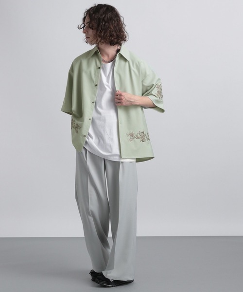 HARE（ハレ）の「【SETUP対応】フラワーシシュウシャツ(HARE)（シャツ 