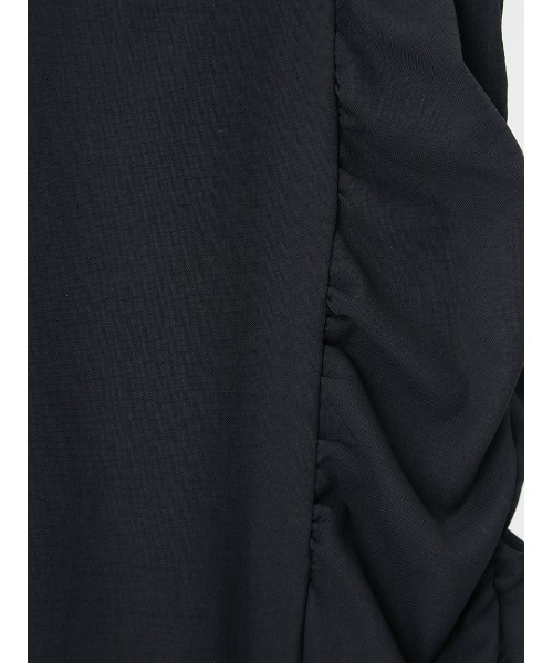 FRAY I.D（フレイアイディー）の「ハイウエストギャザーミドルスカート（スカート・レディース・ストライプ/ブラック/ベージュ・1/0）」の9枚目の写真