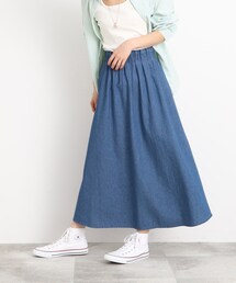 SHOO・LA・RUE | ◆【ウエストゴムで楽ちん】デニムフレアスカート(デニムスカート)