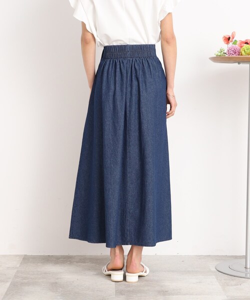 SHOO・LA・RUE（シューラルー）の「◆【ウエストゴムで楽ちん】デニムフレアスカート（デニムスカート・レディース・ネイビー/ブルー・00）」の21枚目の写真