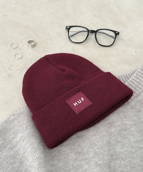 【セール】HUF(ハフ)/ボックスロゴ ワンポイント ビーニー ニット帽/HUF SET BOX BEANIE（ニットキャップ/ビーニー）｜HUF（ハフ）