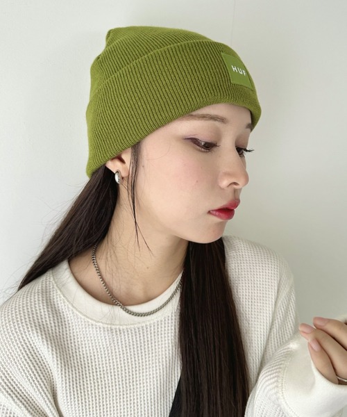 HUF（ハフ）の「HUF(ハフ)/ボックスロゴ ワンポイント ビーニー ニット帽/HUF SET BOX BEANIE（ニットキャップ/ビーニー・メンズ・ブラック/ネイビー/グレー/レッド/マスタード/ベージュ/カーキ・FREE）」の13枚目の写真