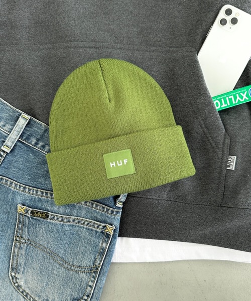 【セール】HUF(ハフ)/ボックスロゴ ワンポイント ビーニー ニット帽/HUF SET BOX BEANIE（ニットキャップ/ビーニー）｜HUF（ハフ）