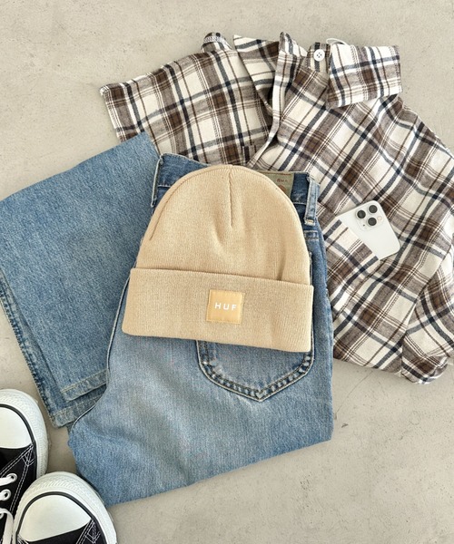 【セール】HUF(ハフ)/ボックスロゴ ワンポイント ビーニー ニット帽/HUF SET BOX BEANIE（ニットキャップ/ビーニー）｜HUF（ハフ）