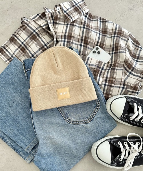 【セール】HUF(ハフ)/ボックスロゴ ワンポイント ビーニー ニット帽/HUF SET BOX BEANIE（ニットキャップ/ビーニー）｜HUF（ハフ）