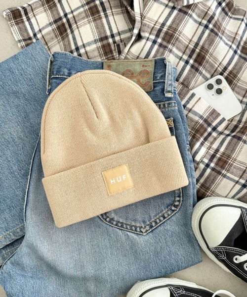 【セール】HUF(ハフ)/ボックスロゴ ワンポイント ビーニー ニット帽/HUF SET BOX BEANIE（ニットキャップ/ビーニー）｜HUF（ハフ）