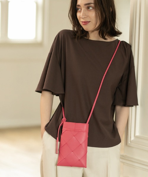 OPAQUE.CLIP(オペークドットクリップ)の「◆フレアスリーブカットソー【UV/接触冷感/洗濯機洗い可】(Tシャツ/カットソー・レディース・オフホワイト/ブラック/ブラウン系その他/ワインレッド・38/40/36/42)」の15枚目の写真