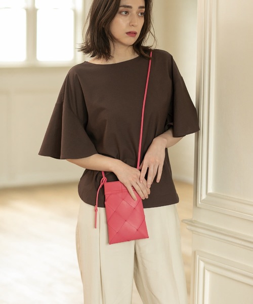 OPAQUE.CLIP(オペークドットクリップ)の「◆フレアスリーブカットソー【UV/接触冷感/洗濯機洗い可】(Tシャツ/カットソー・レディース・オフホワイト/ブラック/ブラウン系その他/ワインレッド・38/40/36/42)」の16枚目の写真