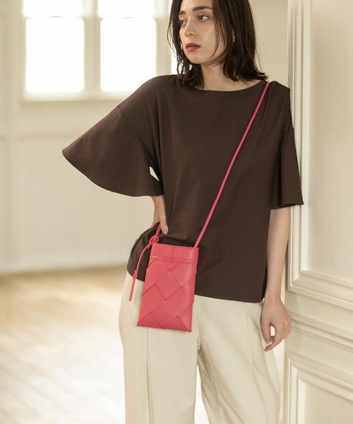 OPAQUE.CLIP(オペークドットクリップ)の「◆フレアスリーブカットソー【UV/接触冷感/洗濯機洗い可】(Tシャツ/カットソー・レディース・オフホワイト/ブラック/ブラウン系その他/ワインレッド・38/40/36/42)」の17枚目の写真