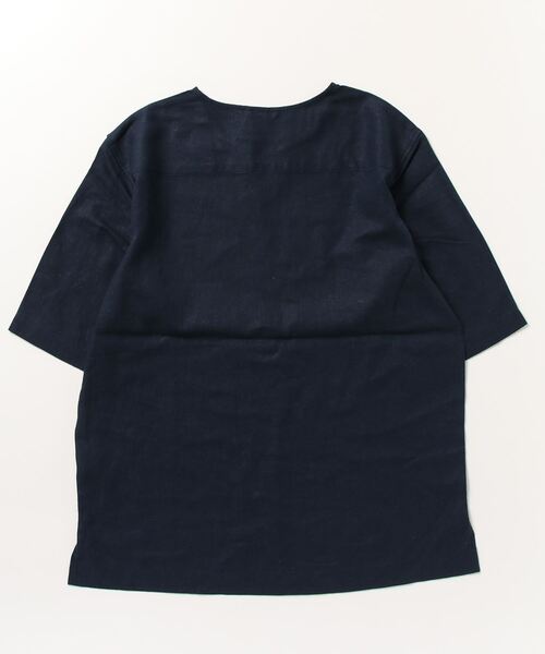 フレンチリネン 半袖プルオーバー　ブラック　L 半袖プルオーバー フレンチリネン ブラック – MINIMAL WARDROBE