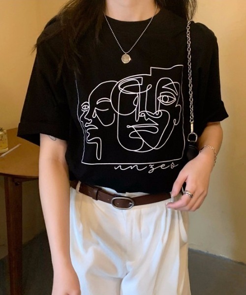 mebole(メボレ)の「アートプリントTシャツ(Tシャツ/カットソー・レディース・ホワイト/ブラック・FREE)」の11枚目の写真