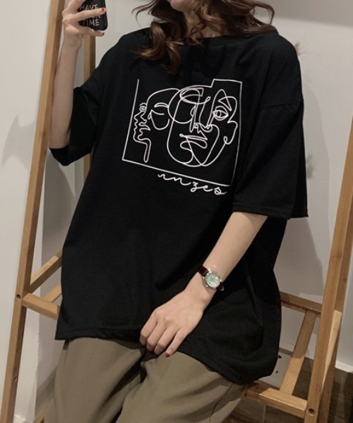 mebole(メボレ)の「アートプリントTシャツ(Tシャツ/カットソー・レディース・ホワイト/ブラック・FREE)」の16枚目の写真