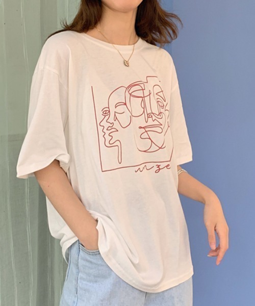 mebole(メボレ)の「アートプリントTシャツ(Tシャツ/カットソー・レディース・ホワイト/ブラック・FREE)」の21枚目の写真