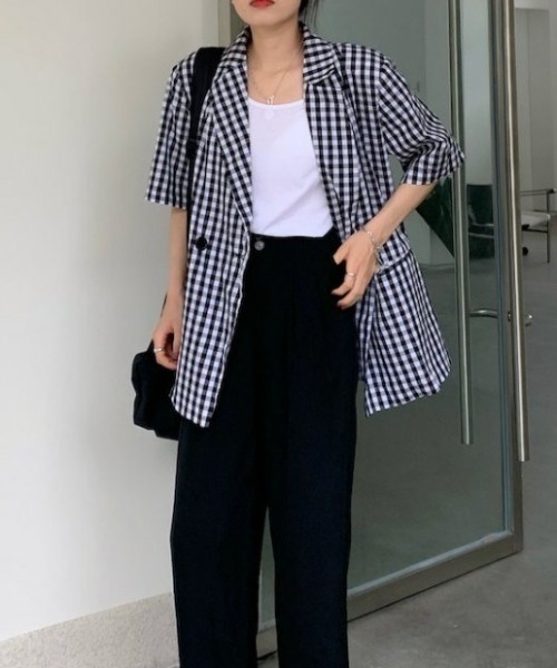 コムデギャルソンレディス チェック柄一重仕立てジャケット コムデギャルソンレディス チェック柄一重仕立てジャケット