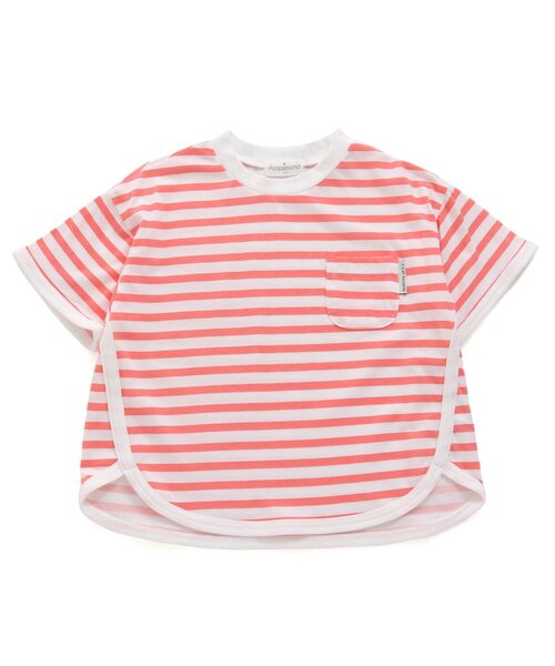 Ampersand(アンパサンド)の「ひんやりゆったりシンプルTシャツ(Tシャツ/カットソー・キッズ・ミント/オレンジ/イエロー/レッド/オフホワイト/ブラック/サックスブルー・80/90/95/100/110/120/130/140)」の7枚目の写真