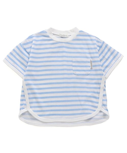 Ampersand(アンパサンド)の「ひんやりゆったりシンプルTシャツ(Tシャツ/カットソー・キッズ・ミント/オレンジ/イエロー/レッド/オフホワイト/ブラック/サックスブルー・80/90/95/100/110/120/130/140)」の5枚目の写真