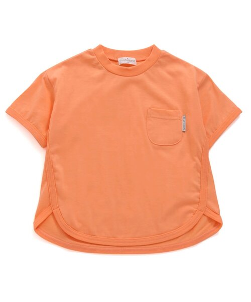 Ampersand(アンパサンド)の「ひんやりゆったりシンプルTシャツ(Tシャツ/カットソー・キッズ・ミント/オレンジ/イエロー/レッド/オフホワイト/ブラック/サックスブルー・80/90/95/100/110/120/130/140)」の1枚目の写真