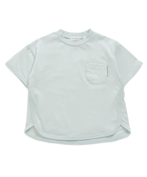 Ampersand(アンパサンド)の「ひんやりゆったりシンプルTシャツ(Tシャツ/カットソー・キッズ・ミント/オレンジ/イエロー/レッド/オフホワイト/ブラック/サックスブルー・80/90/95/100/110/120/130/140)」の4枚目の写真