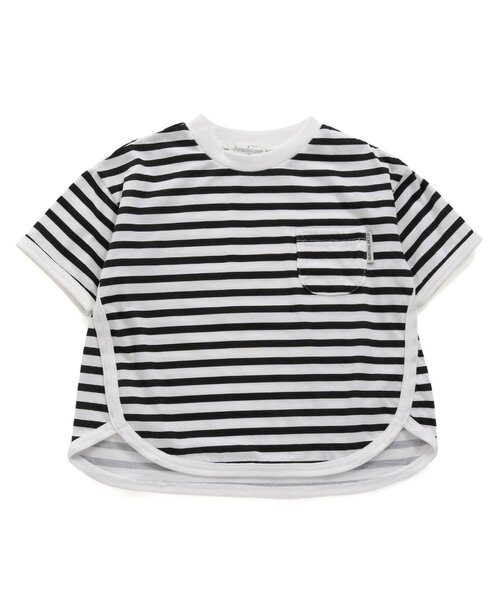 Ampersand(アンパサンド)の「ひんやりゆったりシンプルTシャツ(Tシャツ/カットソー・キッズ・ミント/オレンジ/イエロー/レッド/オフホワイト/ブラック/サックスブルー・80/90/95/100/110/120/130/140)」の3枚目の写真