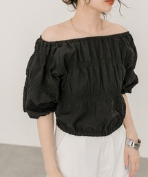 mystic | エンボスオフショルブラウス(シャツ/ブラウス)