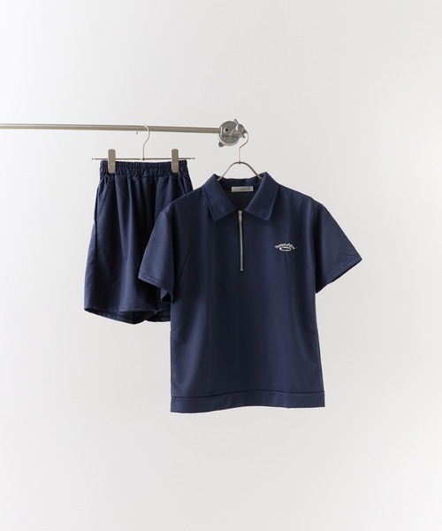 harapeco ハーフジップとパンツのセット　ブラックM HECT】Half Zip Big Fleece / オーバーサイズハーフジップ配色