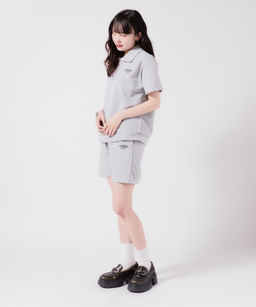 Chick（チック）の「ハーフジップ半袖セットアップ（Tシャツ/カットソー・レディース・グレー/ネイビー・S/M/L）」の9枚目の写真