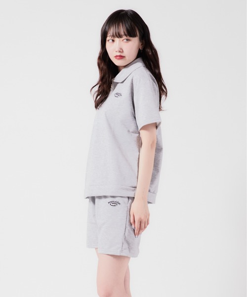 Chick（チック）の「ハーフジップ半袖セットアップ（Tシャツ/カットソー・レディース・グレー/ネイビー・S/M/L）」の7枚目の写真