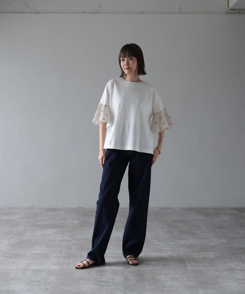 HERENCIA（ヘレンチア）の「ドロップショルダー ドット チュール 
