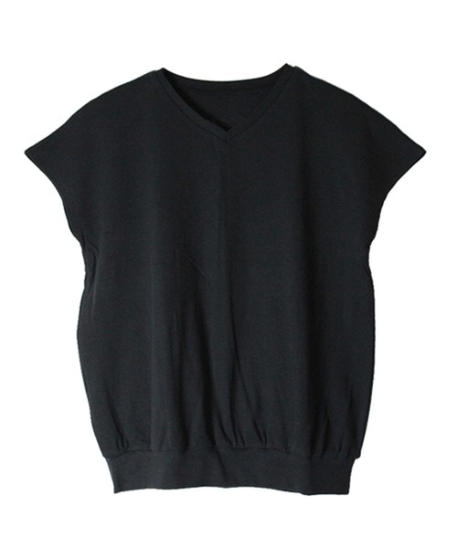 atONE(アットワン)の「atONE コットンフライスVネックフレンチTシャツ(Tシャツ/カットソー・レディース・ブラック/オフホワイト/ピンクベージュ・LL~3L/4L~5L/M-L)」の22枚目の写真