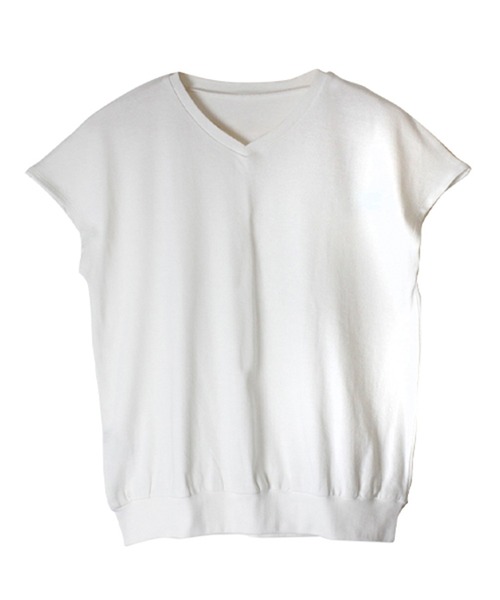atONE(アットワン)の「atONE コットンフライスVネックフレンチTシャツ(Tシャツ/カットソー・レディース・ブラック/オフホワイト/ピンクベージュ・LL~3L/4L~5L/M-L)」の16枚目の写真