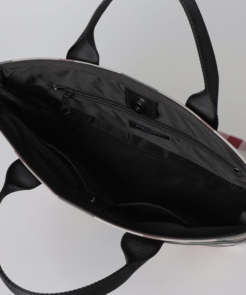 極美品 ブラックレーベルクレストブリッジ トートバッグ ナイロン ブラック ナイロンコンビカルゼシャドークレストブリッジチェックビジネストート