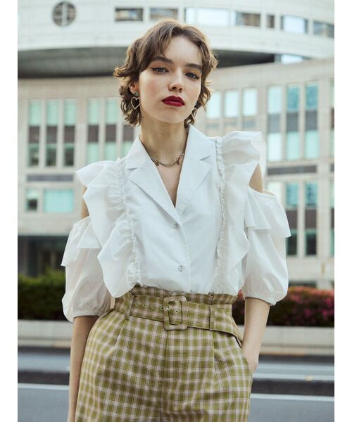 jouetie(ジュエティ)の「オフショルフリルブラウス(シャツ/ブラウス・レディース・ブラック/オフホワイト/イエロー・MEDIUM)」の18枚目の写真