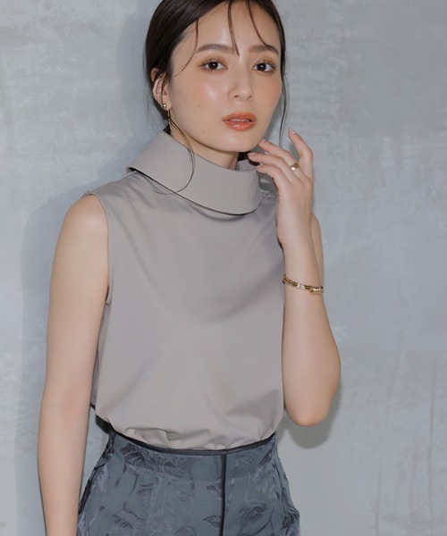 anuans（アニュアンス）の「ハイネックデザインカットトップス（Tシャツ/カットソー・レディース・ラベンダー/カーキ系/ホワイト/ブラック・FREE）」の16枚目の写真