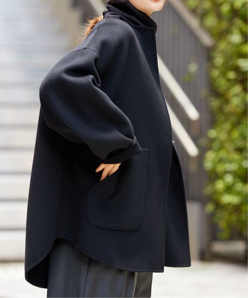 FRAMeWORK（フレームワーク）の「≪追加≫ハミルトンリバークルーネックコート（ノーカラーコート・レディース・ブラック/キャメル・36/38）」の18枚目の写真