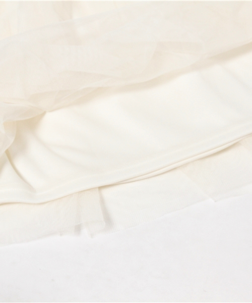 earth music&ecology（アースミュージックアンドエコロジー）の「チュールミニスカート（スカート・レディース・アイボリー/ライトグレー/ブラック・FREE）」の10枚目の写真