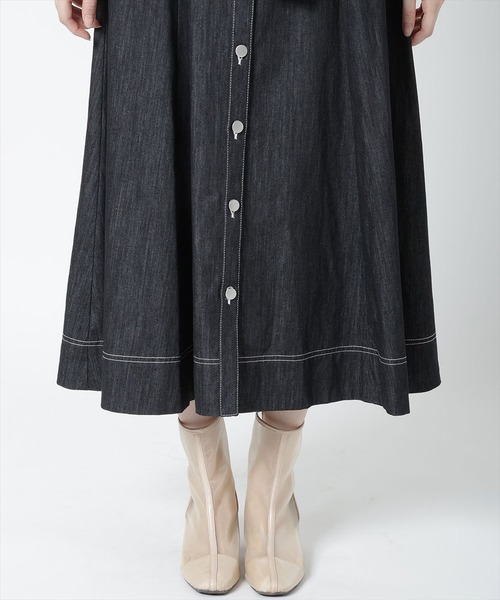 WILLSELECTION（ウィルセレクション）の「袖フレアデニムワンピース（ワンピース・レディース・ネイビー/ブラック・MEDIUM）」の19枚目の写真