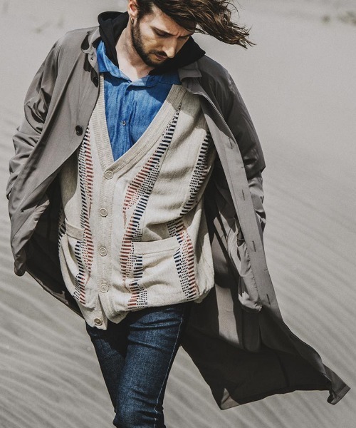 NO ID.（ノーアイディ）の「mj9399- ｽﾃﾝｶﾗｰｼｬﾂｺｰﾄ（ステンカラーコート・メンズ・ブルーグリーン/ブラック/ブラウン・ONE SIZE）」の8枚目の写真