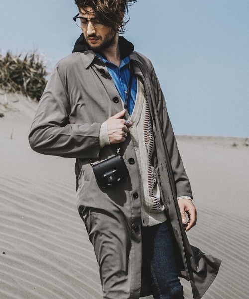 NO ID.（ノーアイディ）の「mj9399- ｽﾃﾝｶﾗｰｼｬﾂｺｰﾄ（ステンカラーコート・メンズ・ブルーグリーン/ブラック/ブラウン・ONE SIZE）」の4枚目の写真