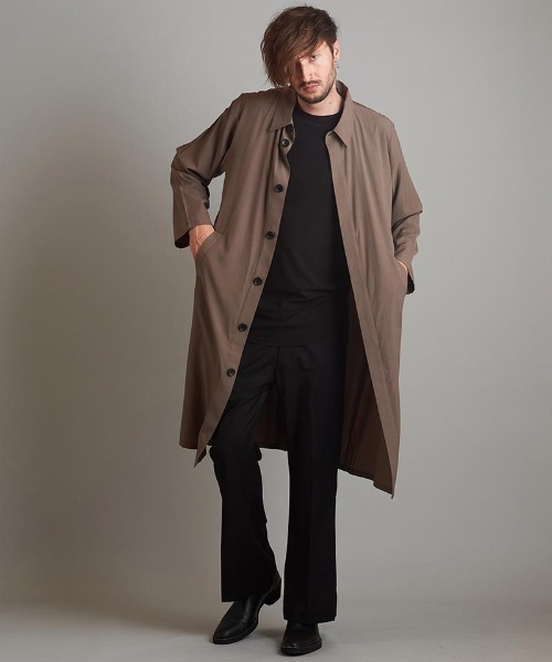 NO ID.（ノーアイディ）の「mj9399- ｽﾃﾝｶﾗｰｼｬﾂｺｰﾄ（ステンカラーコート・メンズ・ブルーグリーン/ブラック/ブラウン・ONE SIZE）」の9枚目の写真