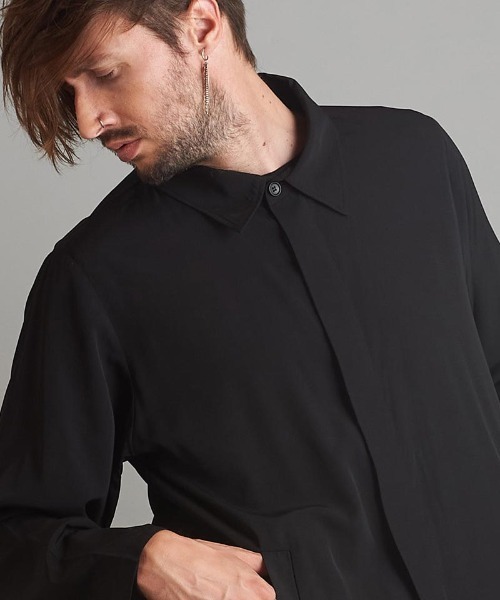 NO ID.（ノーアイディ）の「mj9399- ｽﾃﾝｶﾗｰｼｬﾂｺｰﾄ（ステンカラーコート・メンズ・ブルーグリーン/ブラック/ブラウン・ONE SIZE）」の13枚目の写真