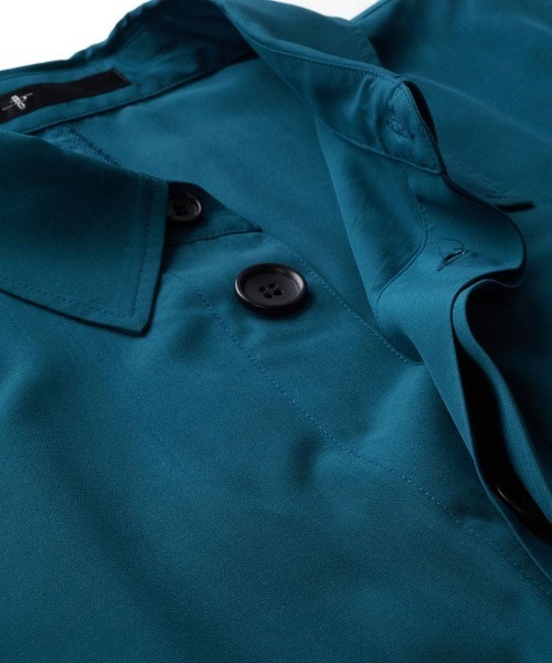 NO ID.（ノーアイディ）の「mj9399- ｽﾃﾝｶﾗｰｼｬﾂｺｰﾄ（ステンカラーコート・メンズ・ブルーグリーン/ブラック/ブラウン・ONE SIZE）」の11枚目の写真