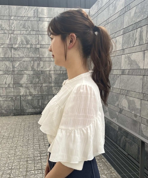 WILLSELECTION(ウィルセレクション)の「シアーチェックフリルブラウス(シャツ/ブラウス・レディース・ブラック/オフホワイト/ピンク・MEDIUM)」の22枚目の写真