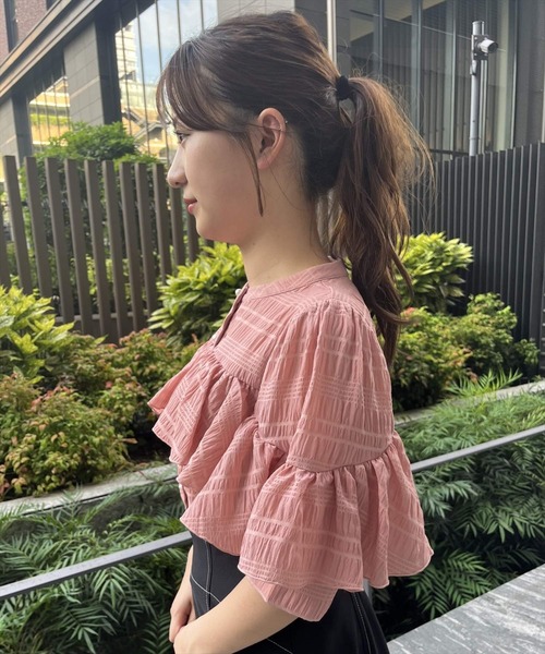 WILLSELECTION(ウィルセレクション)の「シアーチェックフリルブラウス(シャツ/ブラウス・レディース・ブラック/オフホワイト/ピンク・MEDIUM)」の18枚目の写真